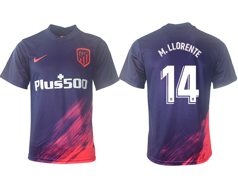 Cheap Men 2021-2022 Club Atletico Madrid away aaa version purple 14 Soccer Jersey